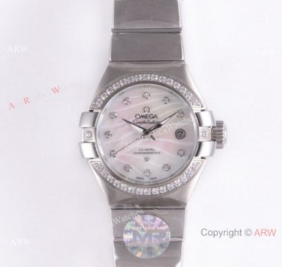 Swiss Copy Omega Constellation SS & Mother of Pearl Dial Watch 27mm Ladies